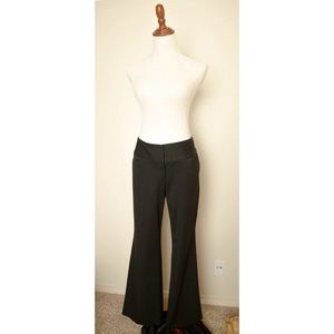 Vintage Express Casual Career Pinstripe Black Stretchy Loose Flare Pants Size 4